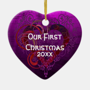 Purple Love Ceramic Tree Decoration