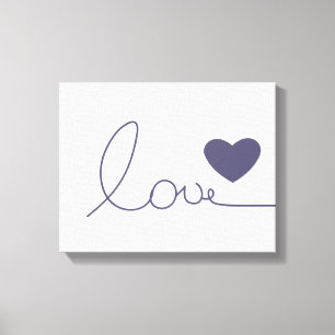 Purple Love Heart Canvas Print