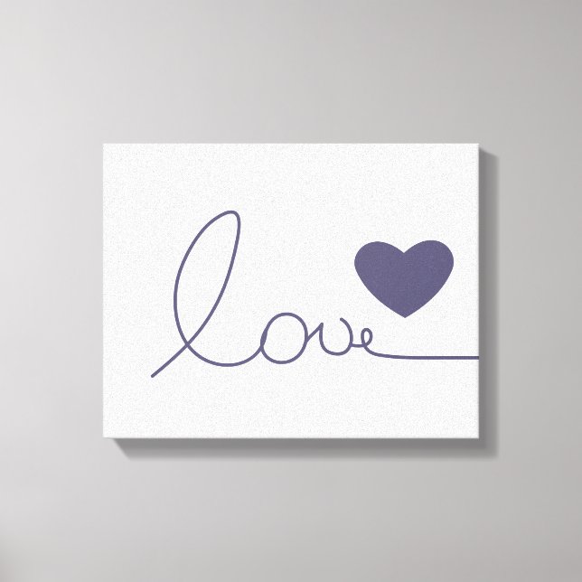 Purple Love Heart Canvas Print (Front)