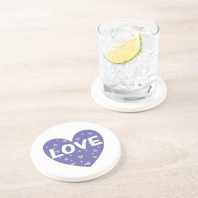 Purple love heart coaster (Side)
