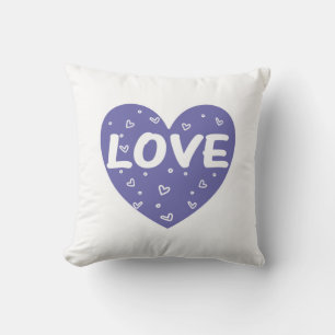 Purple love heart cushion