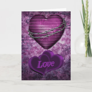 Purple Love Hearts Holiday Card