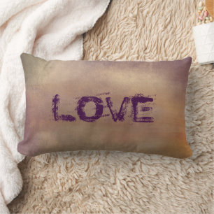 Purple Love Lettering Lumbar Cushion