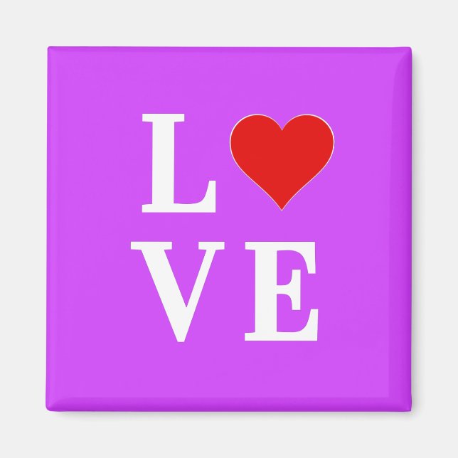Purple LOVE Modern Chic Magnet (Front)