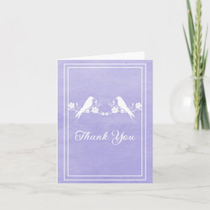 Purple Lovebird Floral Thank You Card