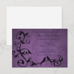 Purple Lovebirds Bridal Shower Invite