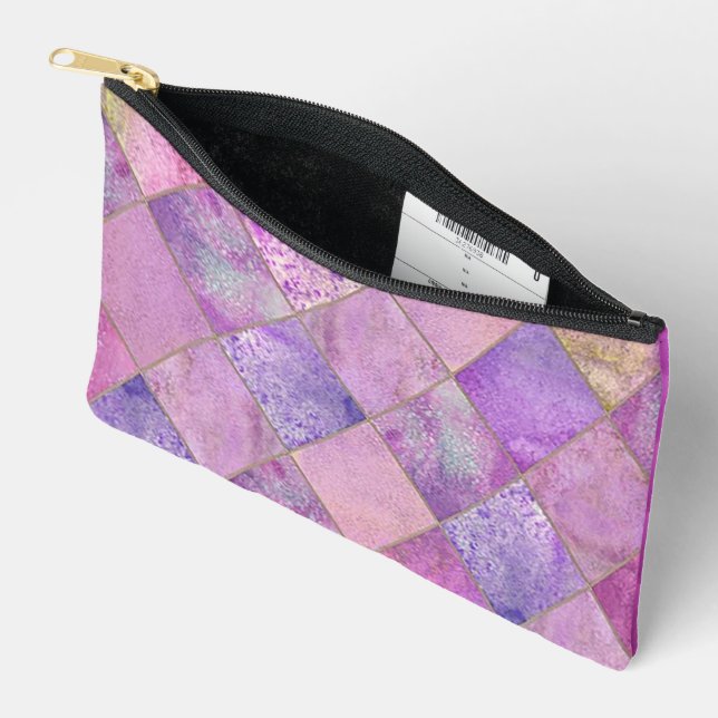 “Purple Lover” Print  Accessory Pouch (Open)