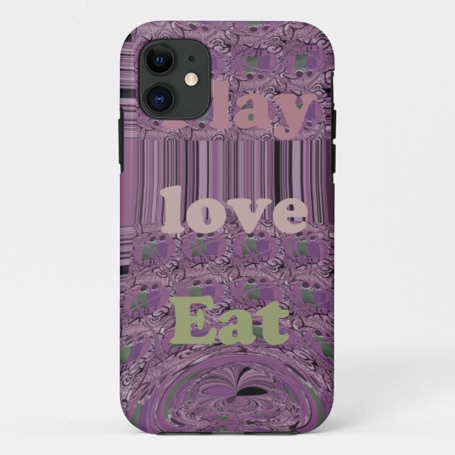 Purple  Loves &  Play Eat Africa South Traditional Case-Mate iPhone Case (Back)