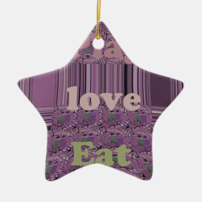 Purple  Loves &  Play Eat Africa South Traditional Ceramic Tree Decoration (Front)