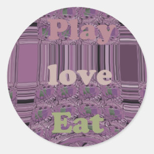 Purple Loves & Play Eat Africa South Traditional Classic Round Sticker