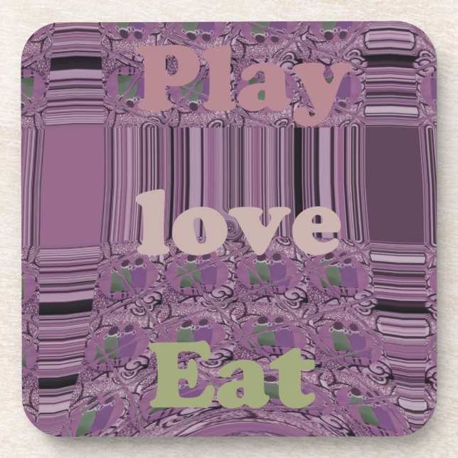 Purple  Loves &  Play Eat Africa South Traditional Coaster (Front)