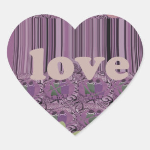 Purple  Loves &  Play Eat Africa South Traditional Heart Sticker