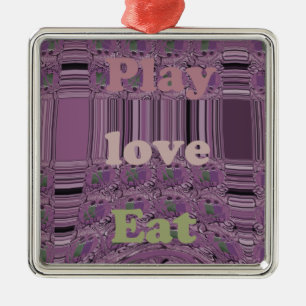 Purple  Loves &  Play Eat Africa South Traditional Metal Tree Decoration
