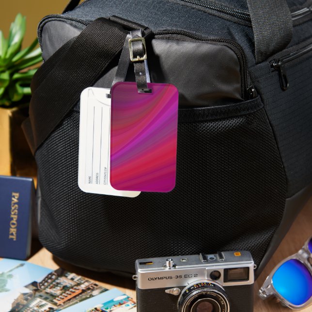 Purple Luggage Tag with Smooth Background (Front & Back)