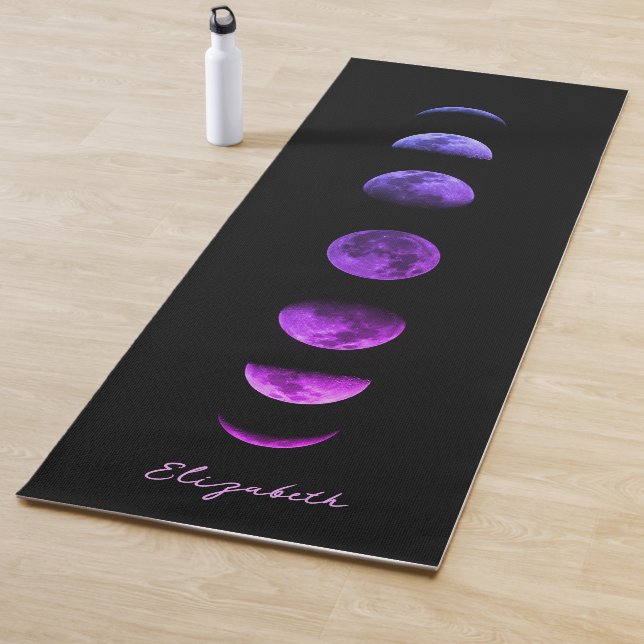 Purple Lunar Moon Phases Celestial Personalised Yoga Mat (In Situ)