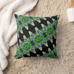Purple Lupine Flower Abstract Pattern   Cushion