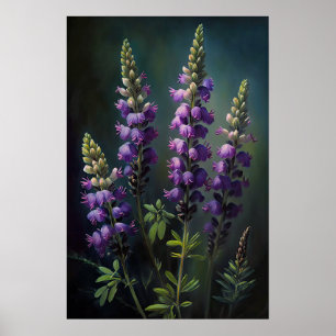Purple Lupine Flower Art Print Poster