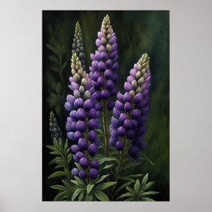 Purple Lupine Flower Art Print Poster