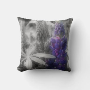 Purple Lupine Flowers Cushion