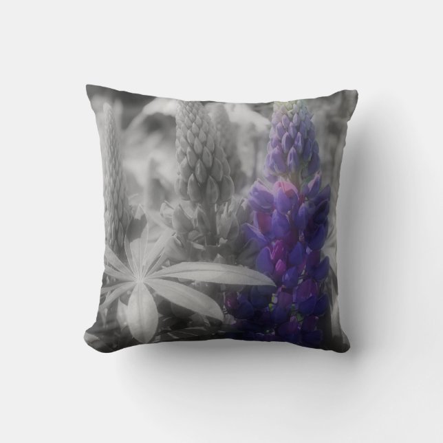 Purple Lupine Flowers Cushion (Front)