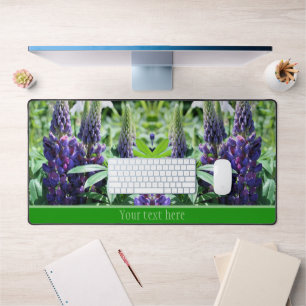 Purple Lupine Flowers Personalised Desk Mat
