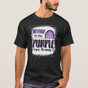 Purple Lupus Awareness May We Wear Purple Rainbow T-Shirt
