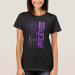 Purple Lupus Awareness Tie Dye Flag Strength Hope T-Shirt