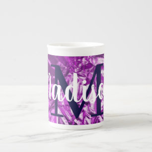 Purple Luxurious Custom Monogram Personalised Bone China Mug
