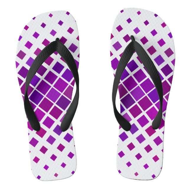 Purple Magenta Diamonds Design  Flip Flops (Footbed)