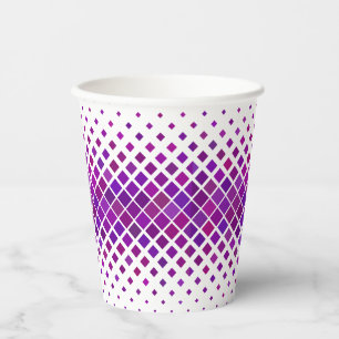 Purple Magenta Diamonds Design Paper Cups