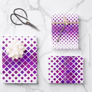 Purple Magenta Diamonds Design Wrapping Paper Sheet