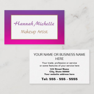Purple Magenta Makeup Artist Business Card