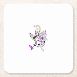 Purple-Magenta, Reddish Orange, TealiPaper Coaster