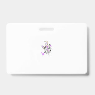 Purple-Magenta, Reddish Orange, Tealish Blue Girly ID Badge