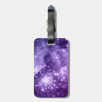 Purple Magic Celestial Stars Art Luggage Tag