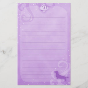 Purple Magic Dachshund Stationery
