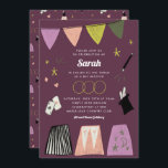 Purple Magic Show Bar Bat Mitzvah Invitation<br><div class="desc">Delight your guests with a show-stopping Magic Show theme. This playful design features hand-drawn illustrations full of fun and eye-catching magic! Customise with your own party details and round out the party with the full Magic Show party supply suite.</div>