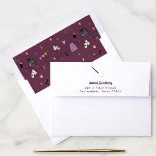 Purple Magic Show Return Address Envelope