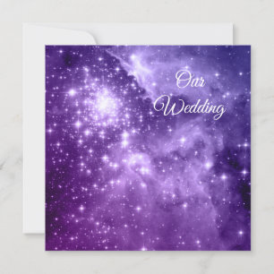 Purple Magic Stars Cosmic Wedding Invitation