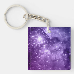 Purple Magic Stars Key Ring