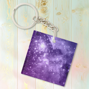 Purple Magic Stars Key Ring