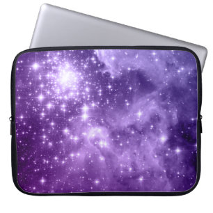 Purple Magic Stars Laptop Sleeve