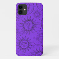 Purple Magic Vintage Celestial Sun Moon Stars