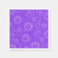 Purple Magic Vintage Celestial Sun Moon Stars