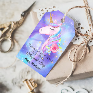 Purple Magical Pastel Birthday Thank You Gift Tags