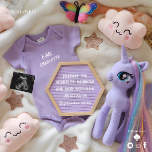 Purple Magical Unicorn Pregnancy Announcement