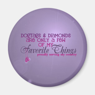 Purple Magnet: Dogtags & Diamonds (FEMALE TROOPS) Magnet