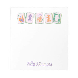 Purple Mahjong Tiles Notepad, Personalised Notepad