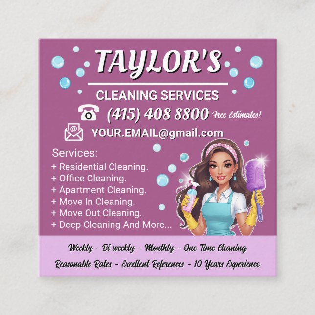Purple Maid Business Card (Front)