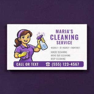 Purple Maid House Cleaning Service Business Card